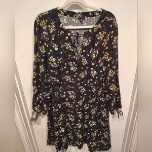 Torrid Multicolor Floral Challis Smocked Waist Midi Dress Sz 2X Gothic Grunge